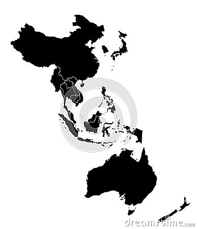 Modern Regional Comprehensive Economic Partnership (RCEP) map. Vector Illustration Stock Photo