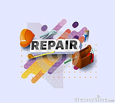 Modern repair banner Vector Illustration