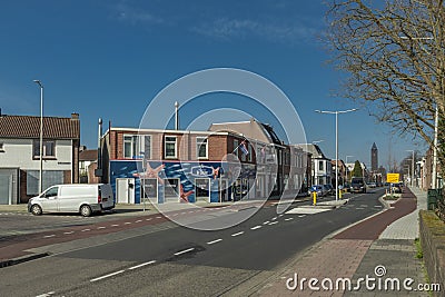 Modern residential buildings in sunny day Bergen op Zoom Netherlands 03 04 2024 Editorial Stock Photo
