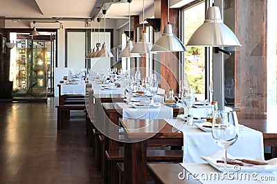 Modern restaurant Stock Photo