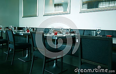 Modern Restaurant Interior Stock Photo