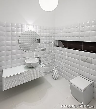 Modern restroom interior Stock Photo