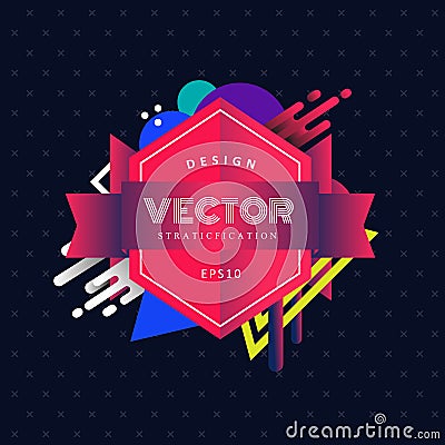 Modern retro badge logo geometric shapes vector illustration Cartoon Illustration