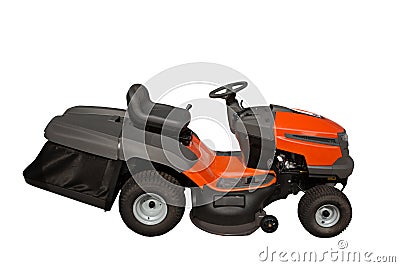 Modern ride on lawn tractor isolated Stock Photo