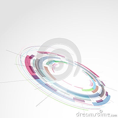 Modern ring round technology bright element Vector Illustration