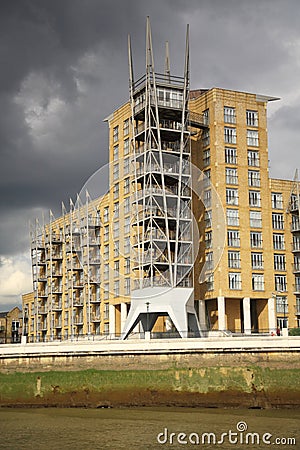 Modern Riverside Flats London Stock Photo