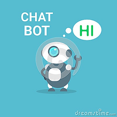 Modern Robot Free Chat Bot Artificial Intelligence Technology Concept Vector Illustration