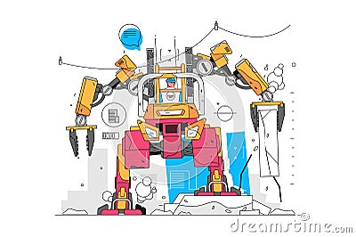 Modern robot loader Vector Illustration