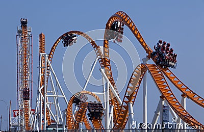 Modern Rollercoaster Stock Photo