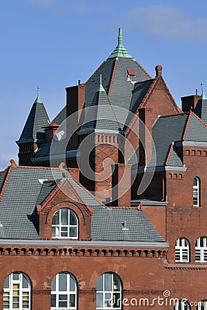 Modern romanesque architecture Stock Photo