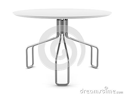 Modern round table isolated on white Stock Photo