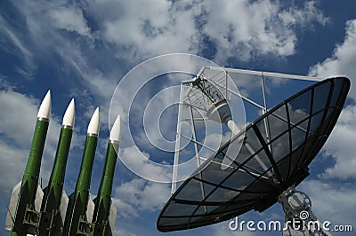 Modern Russian radar and missiles Stock Photo