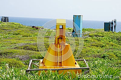 Modern and rusted sculptures at Punta Sur, Isla Mujeres, Mexico Editorial Stock Photo