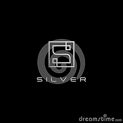 Modern S Letter Silver logo Vector Illustration