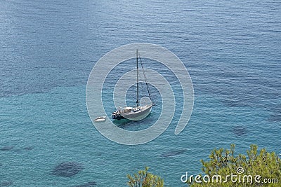 Modern sail boat at sea Editorial Stock Photo