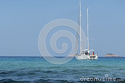 Modern sail boat at sea Editorial Stock Photo