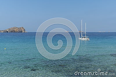 Modern sail boat at sea Editorial Stock Photo