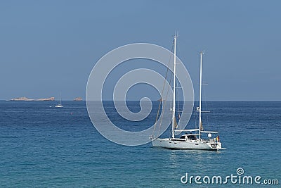 Modern sail boat at sea Editorial Stock Photo