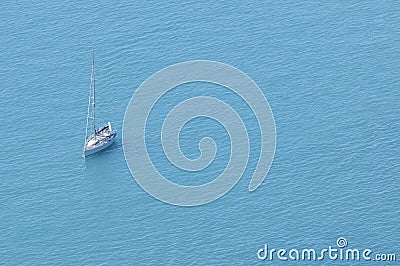 Modern sail boat at sea Stock Photo