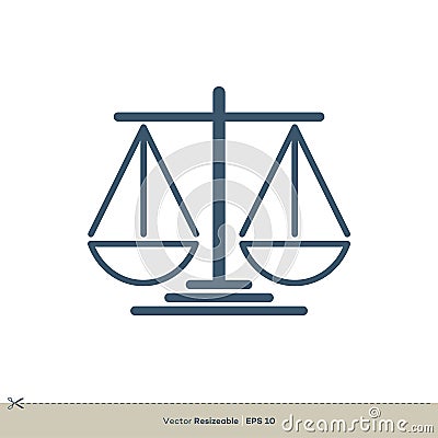 Modern Scale of Justice Logo Template Illustration Design Vector Illustration