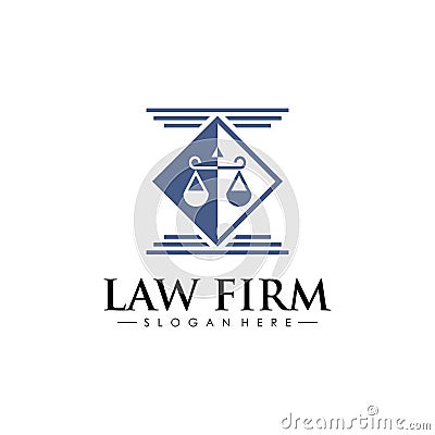 Modern scale law firm logo design vector Vector Illustration