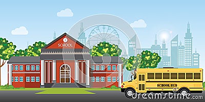 Modern school building Vector Illustration