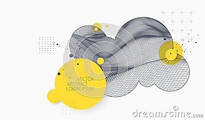 Modern science or technology abstract background. Wireframe illustration with plexus. Vector Illustration