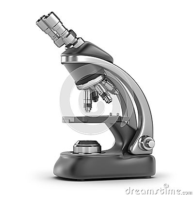 Modern scientific microscope Stock Photo