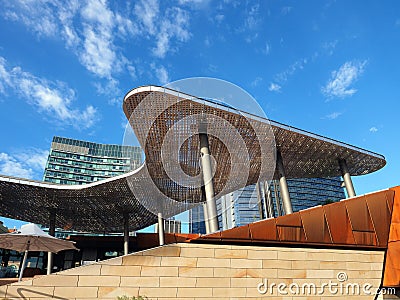 Modern Outdoor Covered Area, Yagan Square, Perth, Western Australia Stock Photo