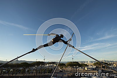 Modern sculpture in Antibes, France Editorial Stock Photo