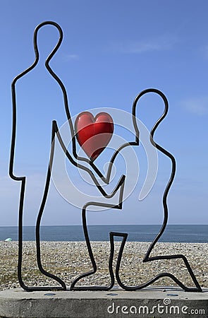 Modern sculpture on the Batumi Boulevard Editorial Stock Photo