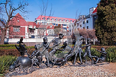 The modern sculpture about fairy tales Editorial Stock Photo