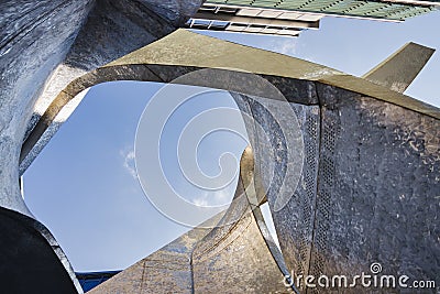 modern sculpture at the headquarters of Siemens AG, Munich, Germany Editorial Stock Photo