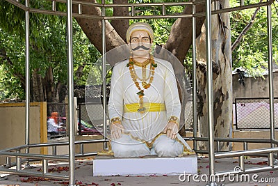 Modern Sculpture of Rajput King Sawai Jai Singh II Editorial Stock Photo