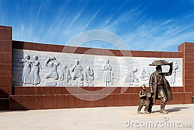 A modern sculpture to celebrate baking in the ancient city of Kashgar, China Editorial Stock Photo