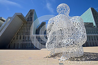 Modern sculpture in Zaragoza Editorial Stock Photo