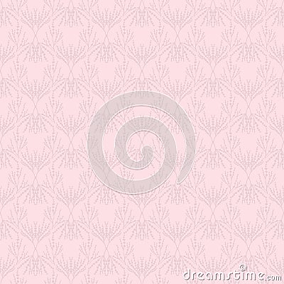 Modern seamless branch pattern with pink background Vector Illustration