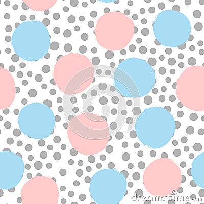 Modern seamless pattern. Round elements drawn by hand. Vector Illustration