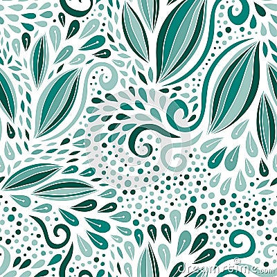 Modern seamless pattern. Turquoise nature ornament. Vector print for textile or packaging design. Vector Illustration