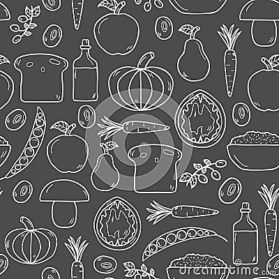 Modern seamless vector background with objects in Vector Illustration