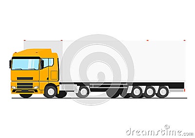 Modern semi tractor with a semitrailer. Vector Illustration