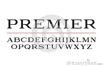 Modern serif typeface design. Vector font, alphabet letters Vector Illustration