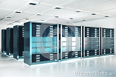 Modern server room Stock Photo