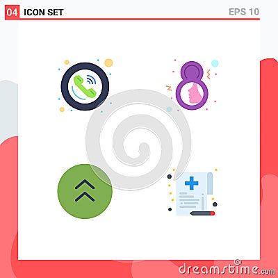 Modern Set of 4 Flat Icons Pictograph of frame, face, signs, eight, circle Vector Illustration