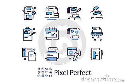 Modern set of linear icons on the topic of documents Stock Photo