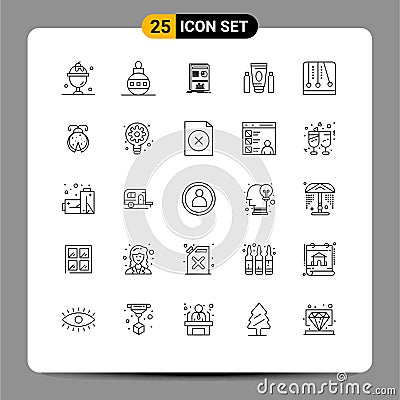 Modern Set of 25 Lines and symbols such as game, healthcare, presentation, medical, sport Vector Illustration