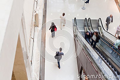 Modern shopping hall with escalator Stock Photo