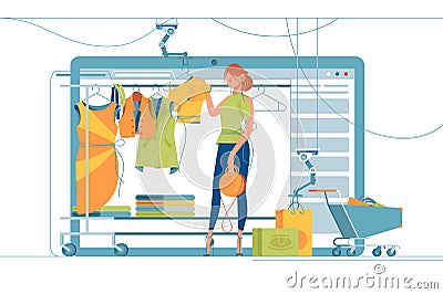 Modern shopping stand Vector Illustration