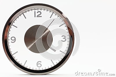 Modern Silver Clock Stock Photo