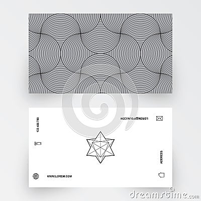 Modern simple business card template, geometric pattern Vector Illustration